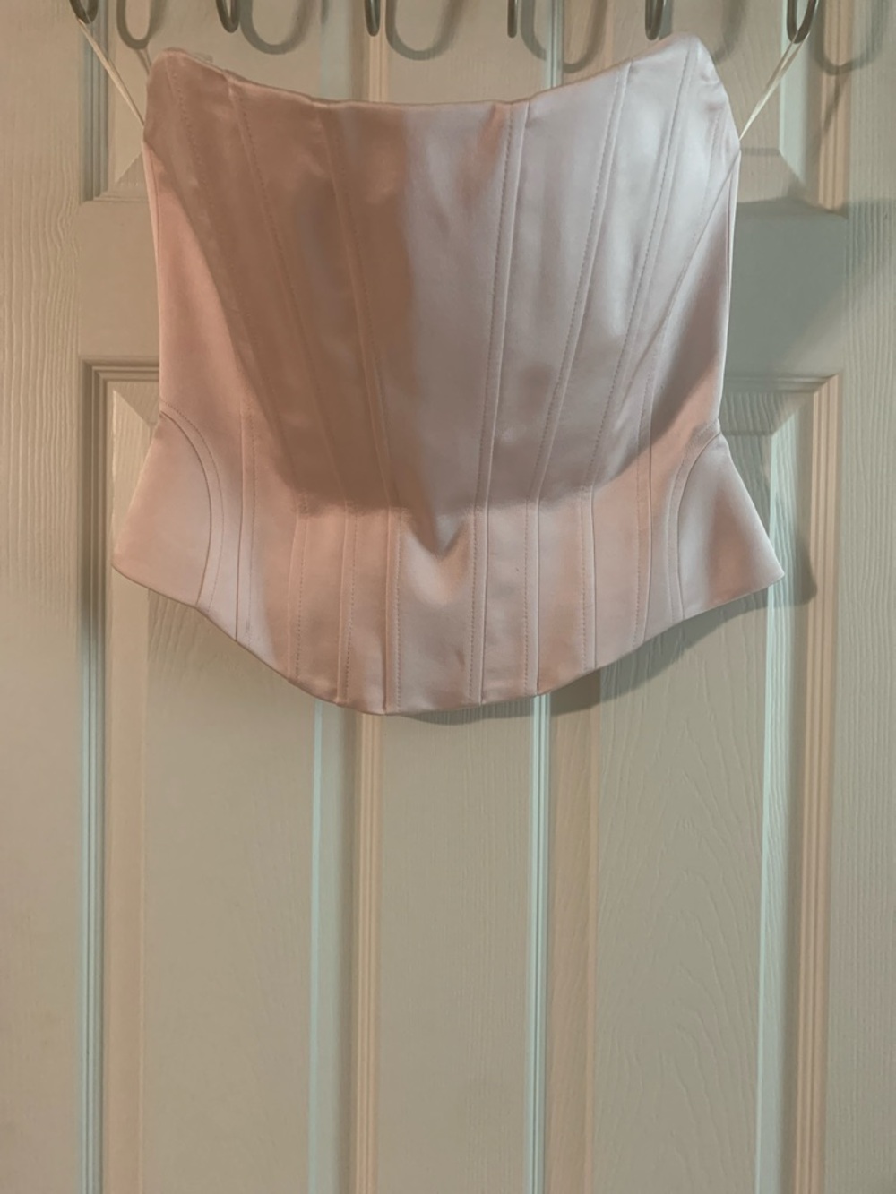 Zara Light Pink Satin Corset Top